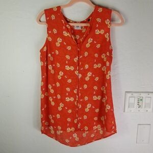 Cabi Vital Sleeveless Floral Top Blouse
